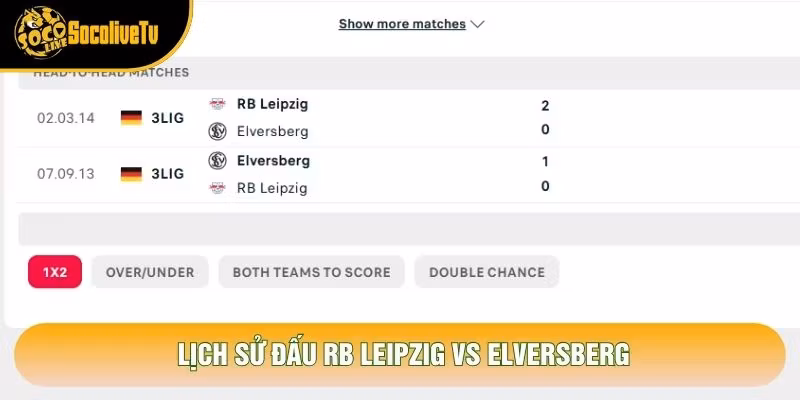Lịch sử đấu RB Leipzig vs Elversberg Lịch sử đấu RB Leipzig vs Elversberg